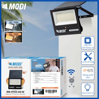 Ảnh của Đèn Pha LED Cảm Biến Chuyển Động Năng Lượng Mặt Trời MODI SOLAR 60W Siêu Sáng, Ngoài Trời
